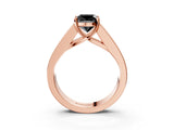 Rose gold Fancy Black Cushion Cut Cut Channel Set Solitaire Ring with Four-Prong Setting_3