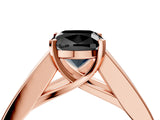 Rose gold Fancy Black Cushion Cut Cut Channel Set Solitaire Ring with Four-Prong Setting_4