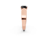 Rose gold Fancy Black Cushion Cut Cut Diamond Channel Set Solitaire Ring with Four-Prong Setting_2