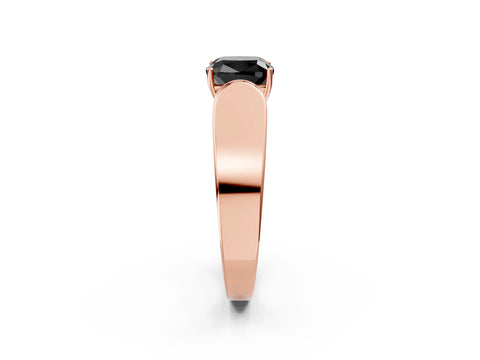 Rose gold Fancy Black Cushion Cut Cut Diamond Channel Set Solitaire Ring with Four-Prong Setting_2
