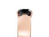 Rose gold Fancy Black Cushion Cut Cut Diamond Channel Set Solitaire Ring with Four-Prong Setting_5