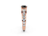 Rose gold Fancy Black Cushion Cut Cut Diamond Engagement Ring with Pavé Band and Four-Prong Setting_2