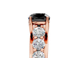Rose gold Fancy Black Cushion Cut Cut Diamond Engagement Ring with Pavé Band and Four-Prong Setting_5