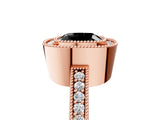 Rose gold Fancy Black Cushion Cut-Cut Diamond Halo Engagement Ring with Pave Band and Prong Setting_5
