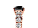 Rose gold Fancy Black Cushion Cut Cut Diamond Pavé Band Solitaire with Four-Prong Setting_5