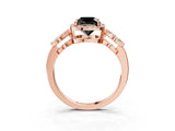 Rose gold Fancy Black Cushion Cut Cut Halo Diamond Infinity Band with Four-Prong Setting_3