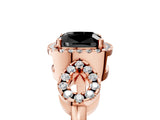 Rose gold Fancy Black Cushion Cut Cut Halo Diamond Infinity Band with Four-Prong Setting_5