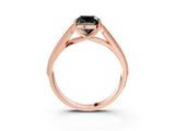 Rose gold Fancy Black Cushion Cut Cut Pave Split Shank Engagement Ring with Four-Prong Setting_3