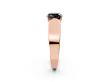 Rose gold Fancy Black Cushion Cut Diamond Channel Set Solitaire Ring with Four-Prong Setting_14