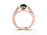 Rose gold Fancy Black Cushion Cut Diamond Channel Set Solitaire Ring with Four-Prong Setting_15