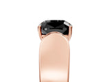 Rose gold Fancy Black Cushion Cut Diamond Channel Set Solitaire Ring with Four-Prong Setting_17