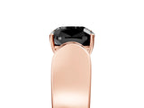 Rose gold Fancy Black Cushion Cut Diamond Channel Set Solitaire Ring with Four-Prong Setting_17