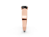 Rose gold Fancy Black Cushion Cut Diamond Channel Set Solitaire Ring with Four-Prong Setting_38