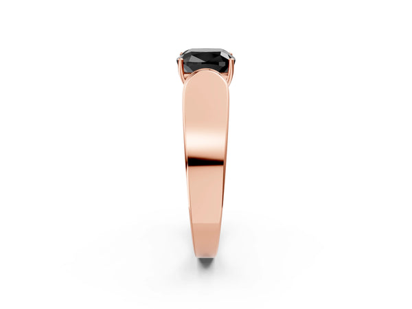 Rose Gold Cushion Cut Channel Set Engagement Ring Setting for Black Center with Wide Band