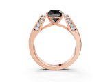 Rose gold Fancy Black Cushion Cut Diamond Channel Set Solitaire Ring with Four-Prong Setting_39