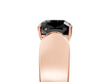Rose gold Fancy Black Cushion Cut Diamond Channel Set Solitaire Ring with Four-Prong Setting_41