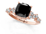 Rose gold Fancy Black Cushion Cut Diamond Cluster Pavé Band with Four-Prong Setting_13