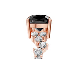 Rose gold Fancy Black Cushion Cut Diamond Cluster Pavé Band with Four-Prong Setting_8