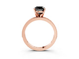 Rose gold Fancy Black Cushion Cut Diamond Milgrain Pavé Engagement Ring with Four-Prong Setting_3