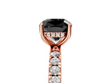 Rose gold Fancy Black Cushion Cut Diamond Pave Band Solitaire Ring with Four-Prong Setting_17
