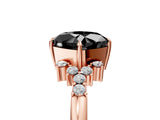 Rose gold Fancy Black Cushion Cut Diamond Ring with Side Stones and Four-Prong Setting_41