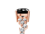 Rose gold Fancy Black Cushion Cut Diamond Scattered Round Accent Ring with Prong Setting_17