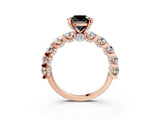 Rose gold Fancy Black Cushion Cut Diamond Side Stone Engagement Ring with Four-Prong Setting_27