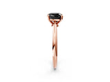 Rose gold Fancy Black Cushion Cut Diamond Solitaire Engagement Ring with Classic Band and Four-Prong Setting_26