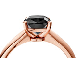 Rose gold Fancy Black Cushion Cut Diamond Solitaire Engagement Ring with Classic Band and Four-Prong Setting_28