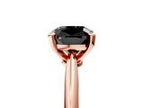 Rose gold Fancy Black Cushion Cut Diamond Solitaire Engagement Ring with Classic Band and Four-Prong Setting_29