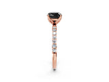 Rose gold Fancy Black Cushion Cut Diamond Solitaire Engagement Ring with Pavé Band and Prong Setting_2