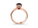 Rose gold Fancy Black Cushion Cut Diamond Solitaire Engagement Ring with Round Band and Four-Prong Setting_87
