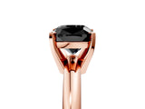 Rose gold Fancy Black Cushion Cut Diamond Solitaire Engagement Ring with Round Band and Four-Prong Setting_89