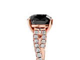 Rose gold Fancy Black Cushion Cut Diamond Solitaire Engagement Ring with Twisted Pavé Band and Four-Prong Setting_41