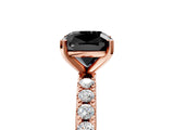 Rose gold Fancy Black Cushion Cut Diamond Solitaire Pavé Band with Four-Prong Setting_5