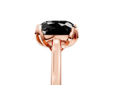 Rose gold Fancy Black Cushion Cut Diamond Solitaire Ring with Flower Prong Setting and Classic Band_41