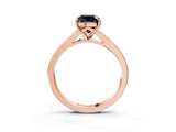 Rose gold Fancy Black Cushion Cut Diamond Solitaire Ring with Pavé Band and Prong Setting_15