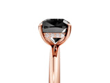 Rose gold Fancy Black Cushion Cut Diamond Solitaire Ring with Thin Band and Four-Prong Setting_5