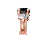 Rose gold Fancy Black Cushion Cut Diamond Three-Stone Ring with Prong Setting and Pavé Band_5