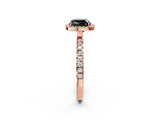 Rose gold Fancy Black Cushion Cut Halo Diamond Pave Band with Prong Setting_2