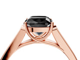 Rose gold Fancy Black Cushion Cut Solitaire Cathedral Diamond Engagement Ring with Channel-Set Band and Four-Prong Setting_7