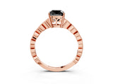 Rose gold Fancy Black Cushion Cut Solitaire Diamond Ring with Infinity Twist Band and Four-Prong Setting_15