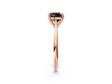 Rose gold Fancy Black Cushion Cut Solitaire Diamond Ring with Six-Prong Setting and Classic Band_14