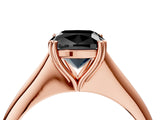 Rose gold Fancy Black Cushion Cut Solitaire Diamond Ring with Six-Prong Setting and Classic Band_16