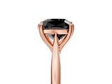 Rose gold Fancy Black Cushion Cut Solitaire Diamond Ring with Six-Prong Setting and Classic Band_17