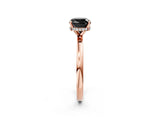Rose gold Fancy Black Cushion Cut Solitaire Engagement Ring with Cathedral Band and Four-Prong Setting_2