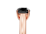 Rose gold Fancy Black Cushion Cut Solitaire Engagement Ring with Tapered Band and Four-Prong Setting_8