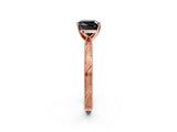 Rose gold Fancy Black Cushion Cut Solitaire Milgrain Engraved Band with Four-Prong Setting_2