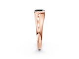 Rose gold Fancy Black Cushion Cut Solitaire Tension Set Diamond Ring with Split Shank Band_2