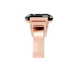 Rose gold Fancy Black Emerald Cut Brilliant Solitaire Diamond Ring with Channel Set Band and Bar Prong Setting_5